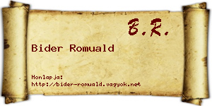 Bider Romuald névjegykártya